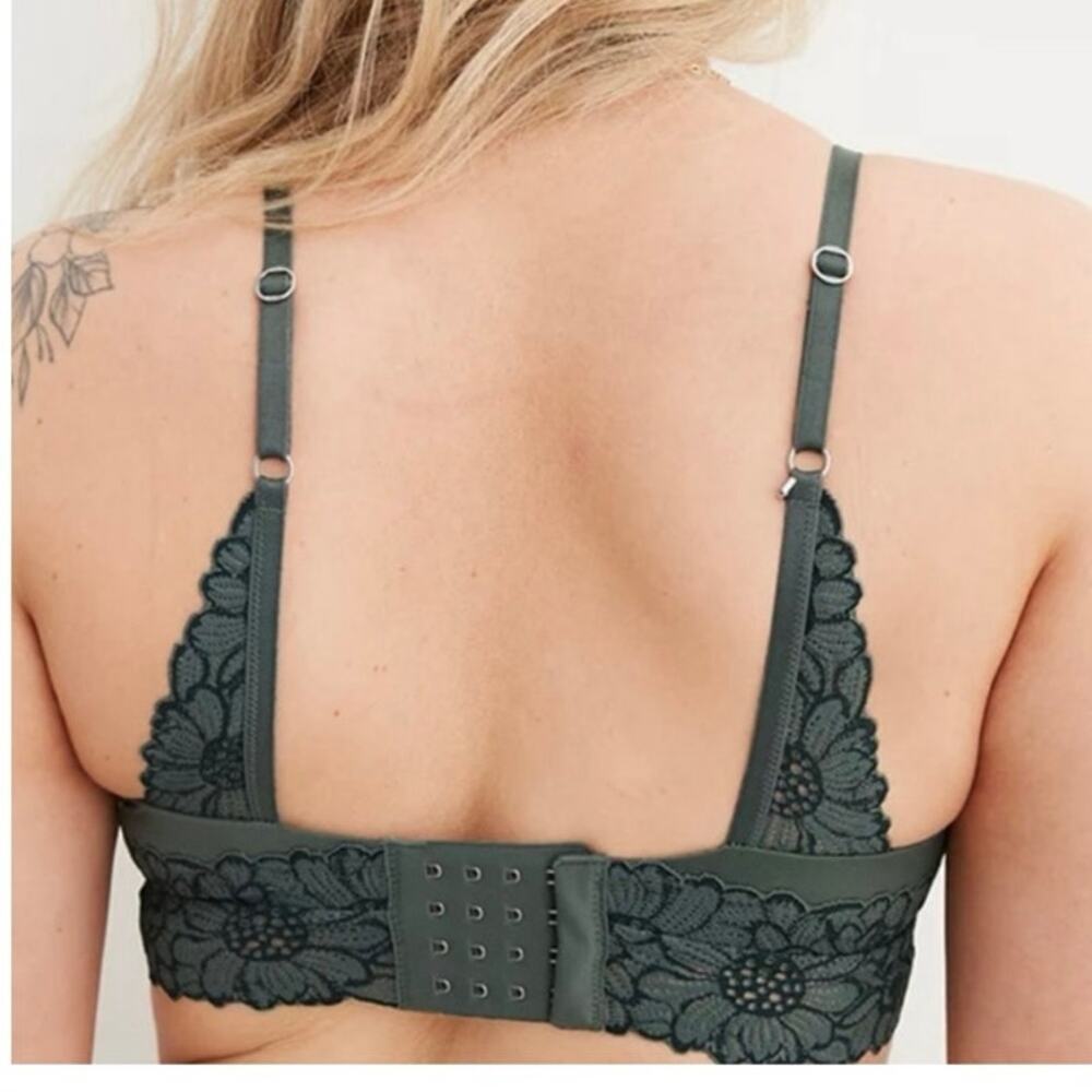 Aerie Sunnie lace lightly lined full coverage bra green size 34C - Picture 3 of 11